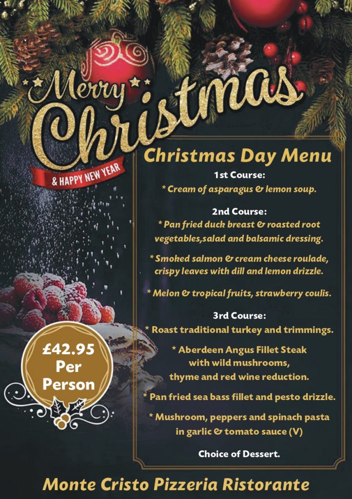 Celebrate Christmas Dinner In Accrington At Monte Cristo Restaurant